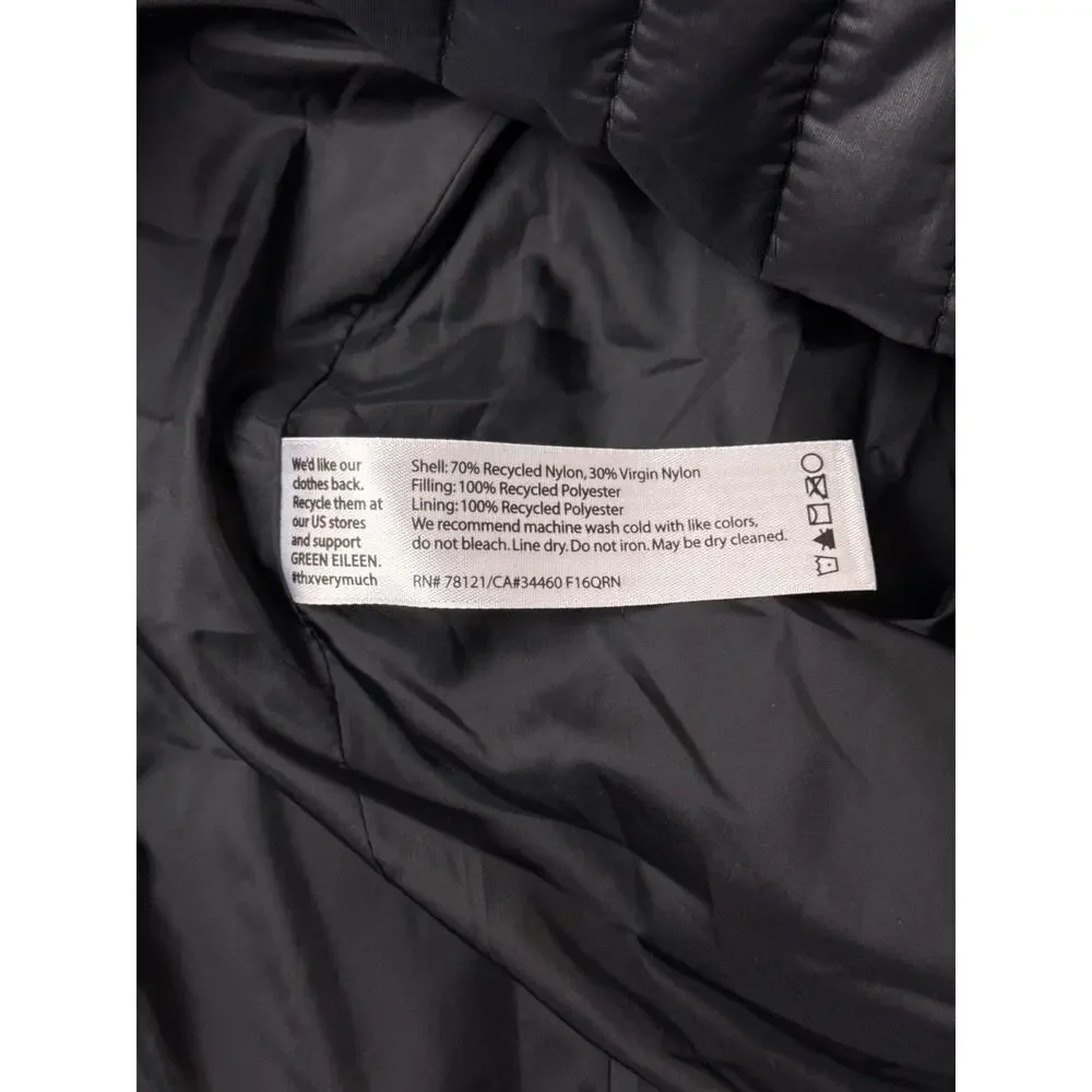 Eileen Fisher Jacket 2X Womens Recycled Nylon Quilted Stand Collar Coat